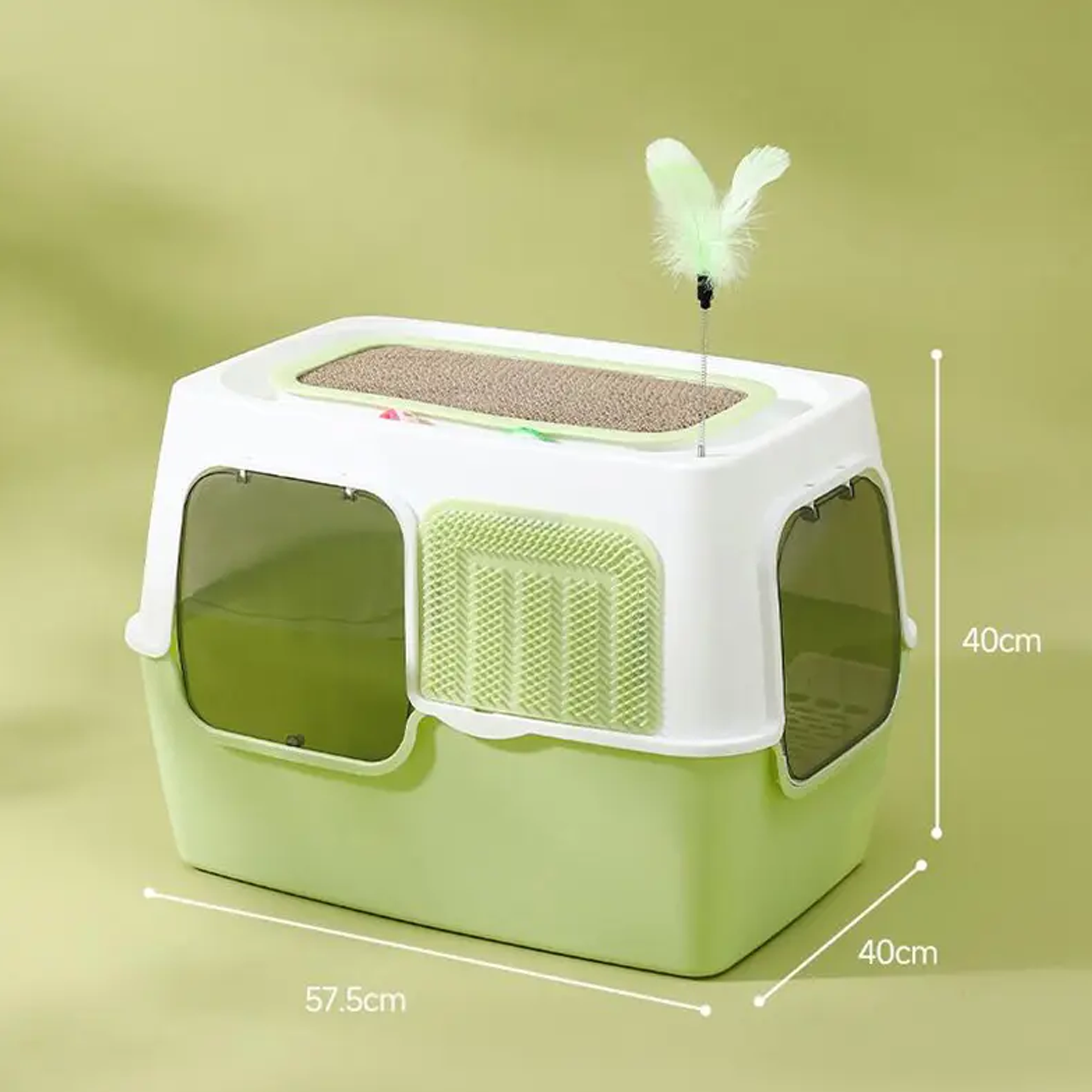 Cat Scratching Post And Cat Teaser Wand 2-in-1 Fully Enclosed Cat Litter Box | Cat Scratching Post And Cat Teaser Wand 2-in-1 Fully Enclosed Cat Litter Box |