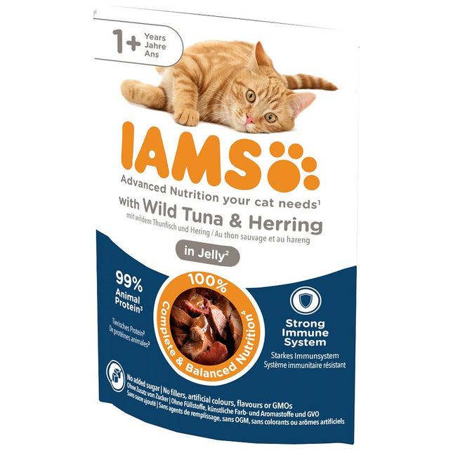IAMS Cat Adult Tuna & Herring In Jelly 85g 12pcs