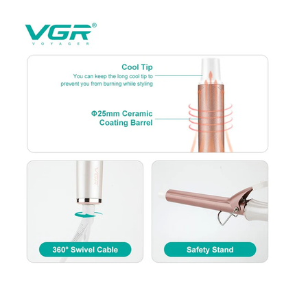 فير عريض احترافي لـ تجعيد الشعر بـ درجة حرارة  230 درجة ماركة vgr