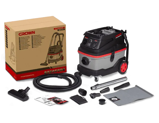 مكنسة كهربائية جافة ورطبة 30 لتر 1600 واط كراون | CT42032F