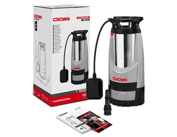 مضخة غاطسة مع عوامة سحب 44متر 1200 واط كراون | CT35046F