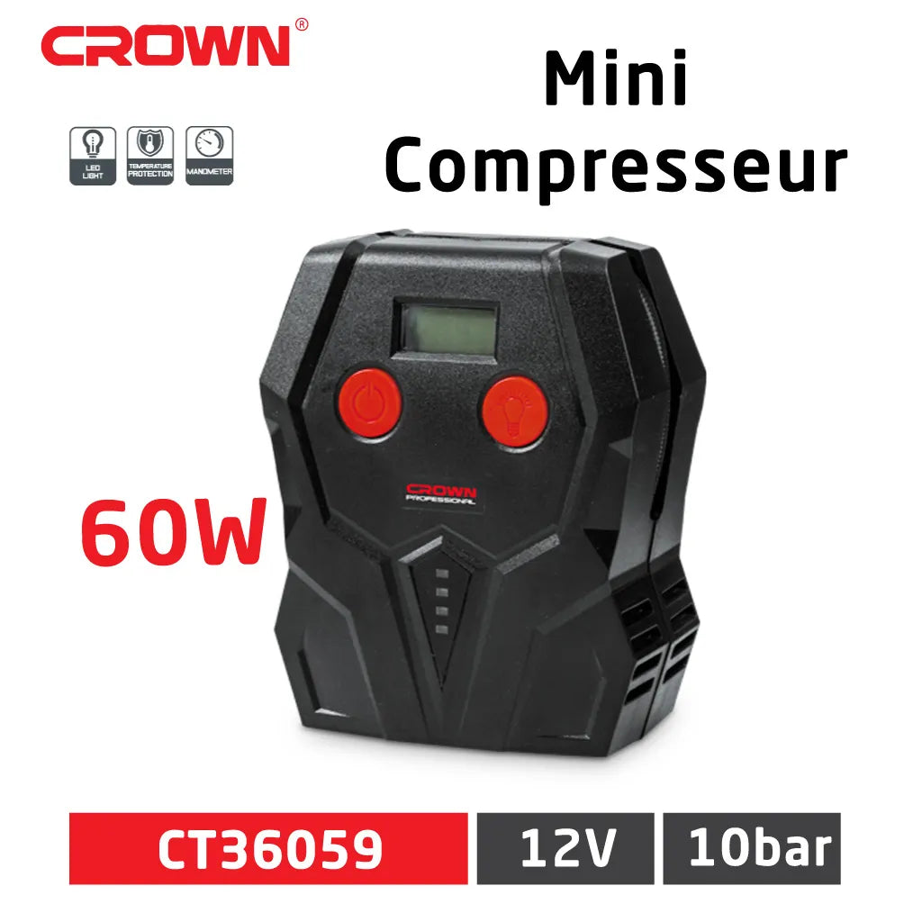 منفاخ هواء للسيارات 12 فولت 60 واط كراون | CT36059 | Crown منفاخ هواء للسيارات 12 فولت 60 واط كراون | CT36059 | Crown