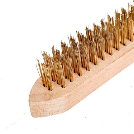 فرشاة سلكية مطلية بالنحاس من WORKPRO بمقبض خشبي، 4×15