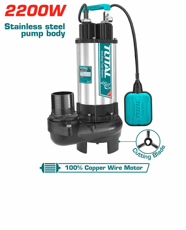 Total Submersible Pump TWP7220026, 2200W - 16m Head, 167L/min