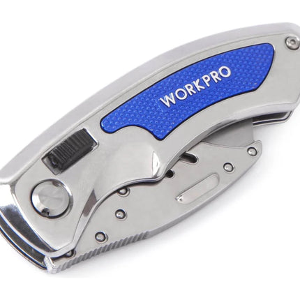 مشرط سجاد WORKPRO متعدد الاستخدامات القابل للطي والتغيير السريع من الفولاذ المقاوم للصدأ