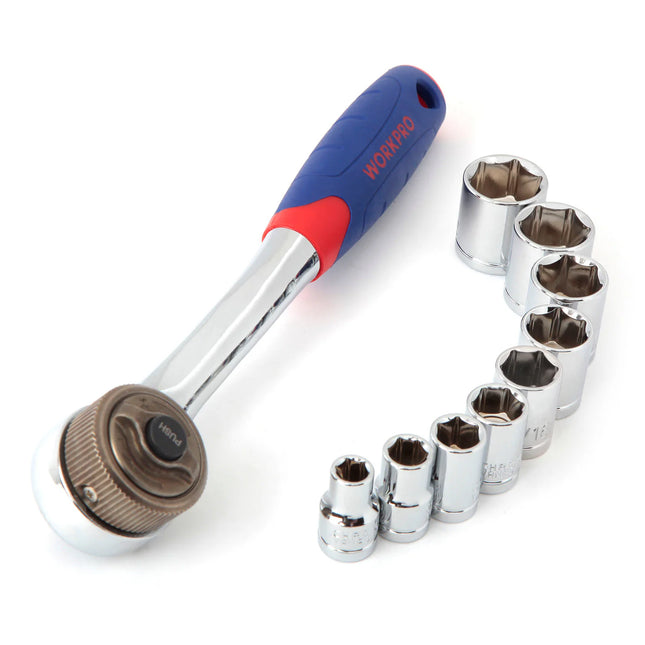 طقم بوكسات طقطيقة WORKPRO 10 قطع مع مقابس CR-V