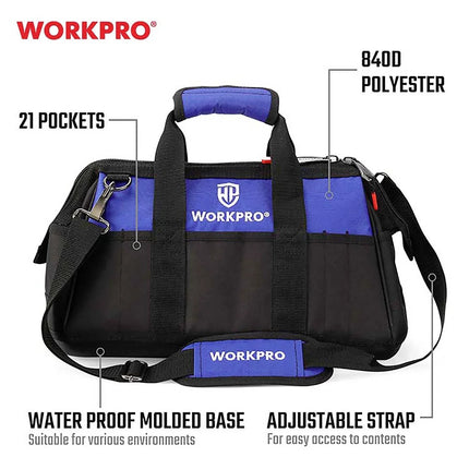 WORKPRO 40cm Industrial Canvas Tool Bag with Wheels (WP281007)