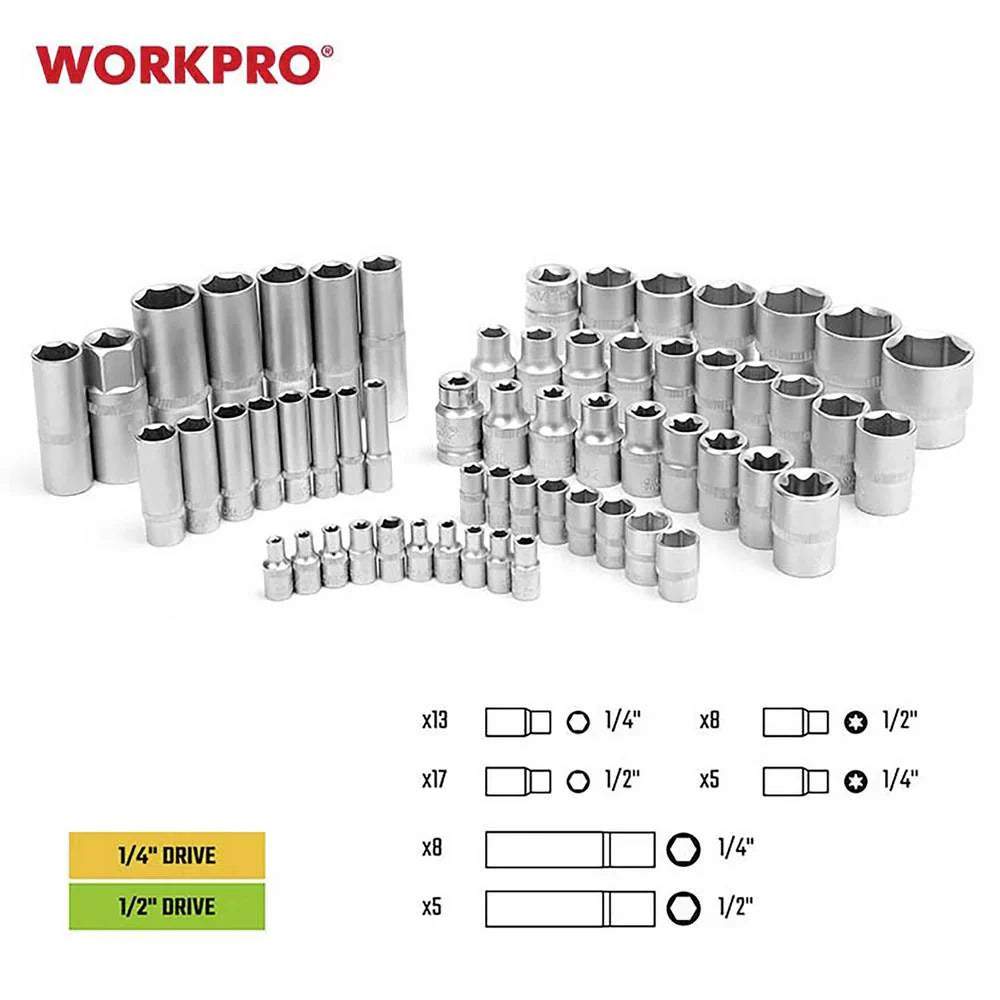 WORKPRO طقم أدوات ميكانيكي ١٠٨ قطعة | WORKPRO طقم أدوات ميكانيكي ١٠٨ قطعة |