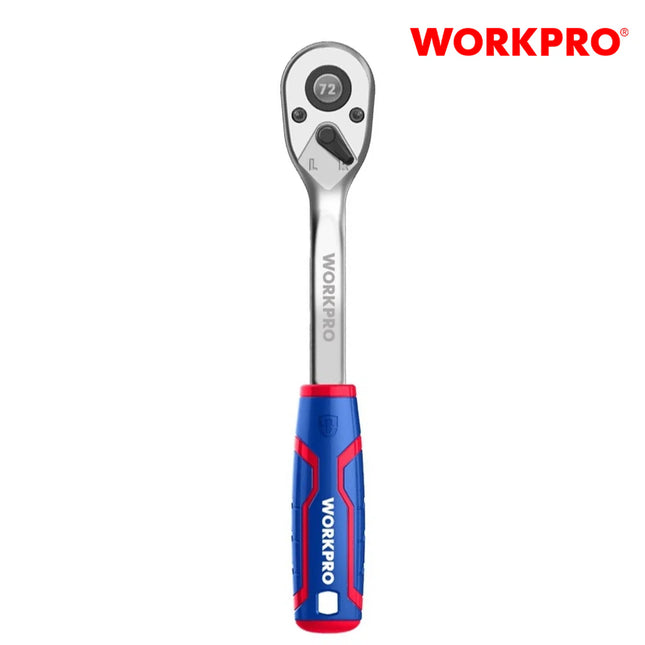 مقبض WORKPRO سريع الفك بسقاطة مقاس 1/2 بوصة، 72 سنًا