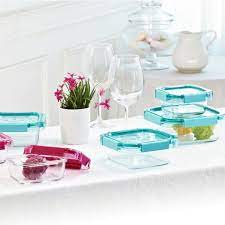 حافظة طعام مستطيلة زجاج من كوماكس 385 مل