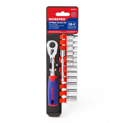 طقم بوكس WORKPRO 14 قطعة بقياس 1/4 بوصة