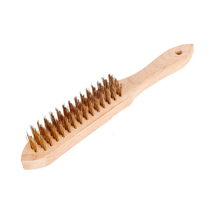 فرشاة سلكية مطلية بالنحاس من WORKPRO بمقبض خشبي، 4×15