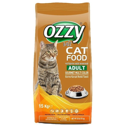 Ozzy Adult Cat Food Gourmet Multi Color 15Kg