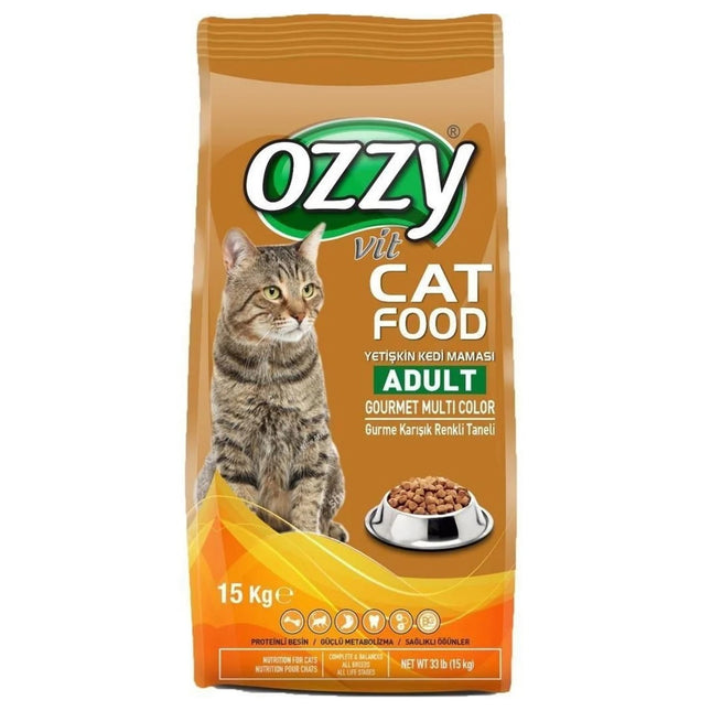 Ozzy Adult Cat Food Gourmet Multi Color 15Kg