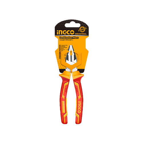 INGCO 6" 1000V Red + Yellow Insulated Hand Pliers with Safe and Durable Handle