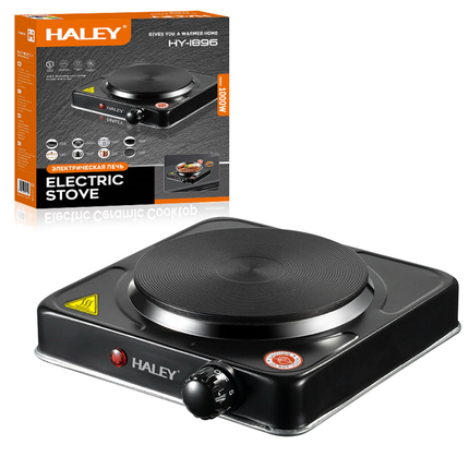 موقد كهربائي صغير محمول قوة 1000 واط بلوحة سيراميك وشعلة واحدة ماركة HALEY