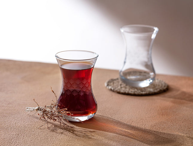 La Finesse-Soft Rain 6-piece tea glass set with thick base