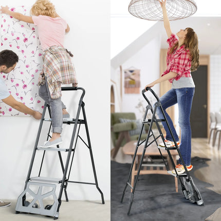 عرباية نقل مع سلم المنيوم على عجلات