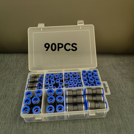 مجموعة توصيل هواء سريعة الإصدار – 90 قطعة (مقاسات 4/6/8/10/12 مم)