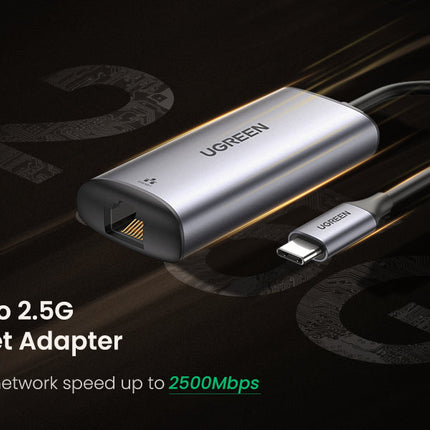 محول إيثرنت USB-C إلى RJ45 2.5G من يوجرين (رمادي فضائي) /70446