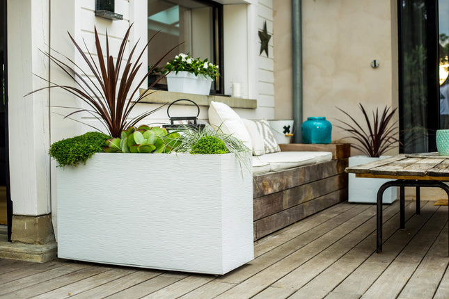 EDA Planters, Pots, & Outdoor Storage White Wall Pot 116L قوار 116 لتر