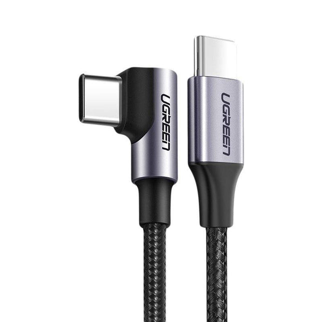 كابل بيانات UGREEN USB-C 2.0 ذكر إلى USB-C 2.0 ذكر بزاوية 90 درجة /US255