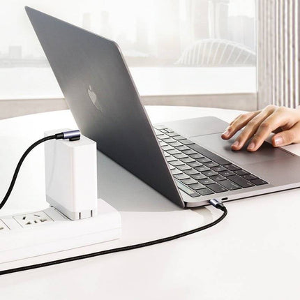 كابل بيانات UGREEN USB-C 2.0 ذكر إلى USB-C 2.0 ذكر بزاوية 90 درجة /US255