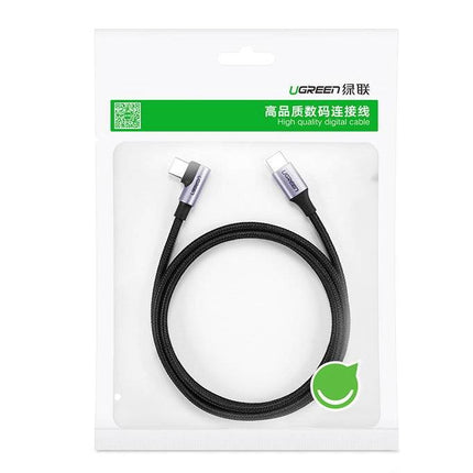 كابل بيانات UGREEN USB-C 2.0 ذكر إلى USB-C 2.0 ذكر بزاوية 90 درجة /US255