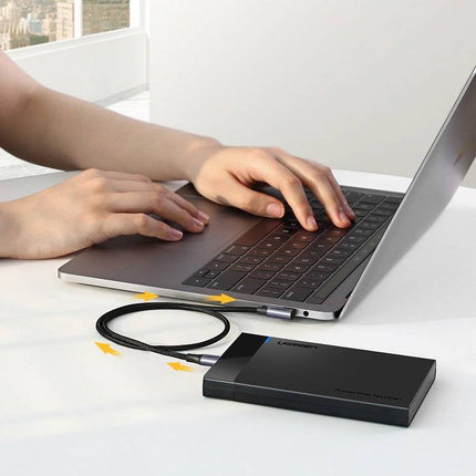 كابل بيانات UGREEN USB-C 2.0 ذكر إلى USB-C 2.0 ذكر بزاوية 90 درجة /US255