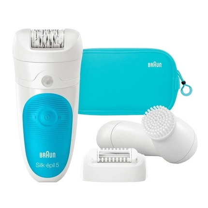 ماكينة ازالة الشعر وماكينة تنظيف البشرة للسيدات مع 3 رؤوس ماركة Braun Silk-épil 5
