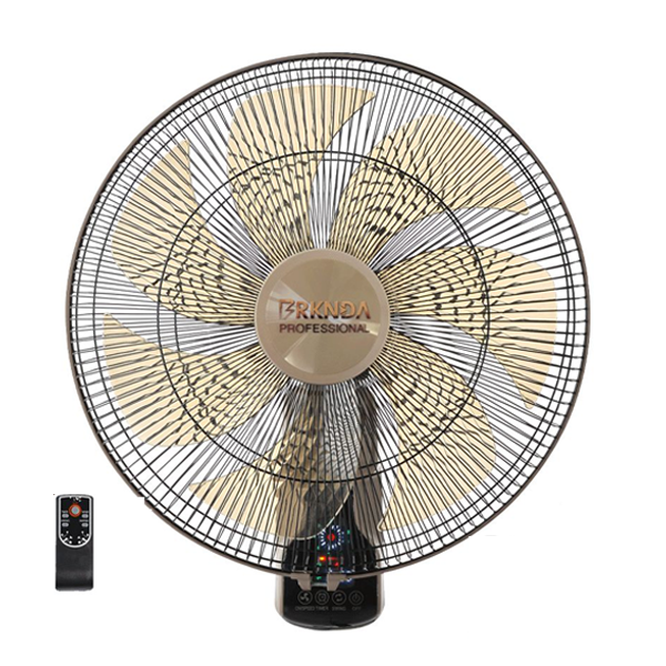 مروحة حائط جانبية مع ريموت تحكم وتايمر 18 انش و7 فراشات بماتور نحاسي ماركة BRKNDA