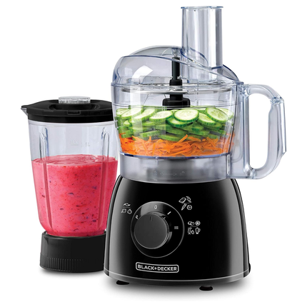 محضرة طعام وخلاط 2 بـ 1 قوة 400 واط بسعة كبيرة وملحقات متعددة ماركة Black & Decker