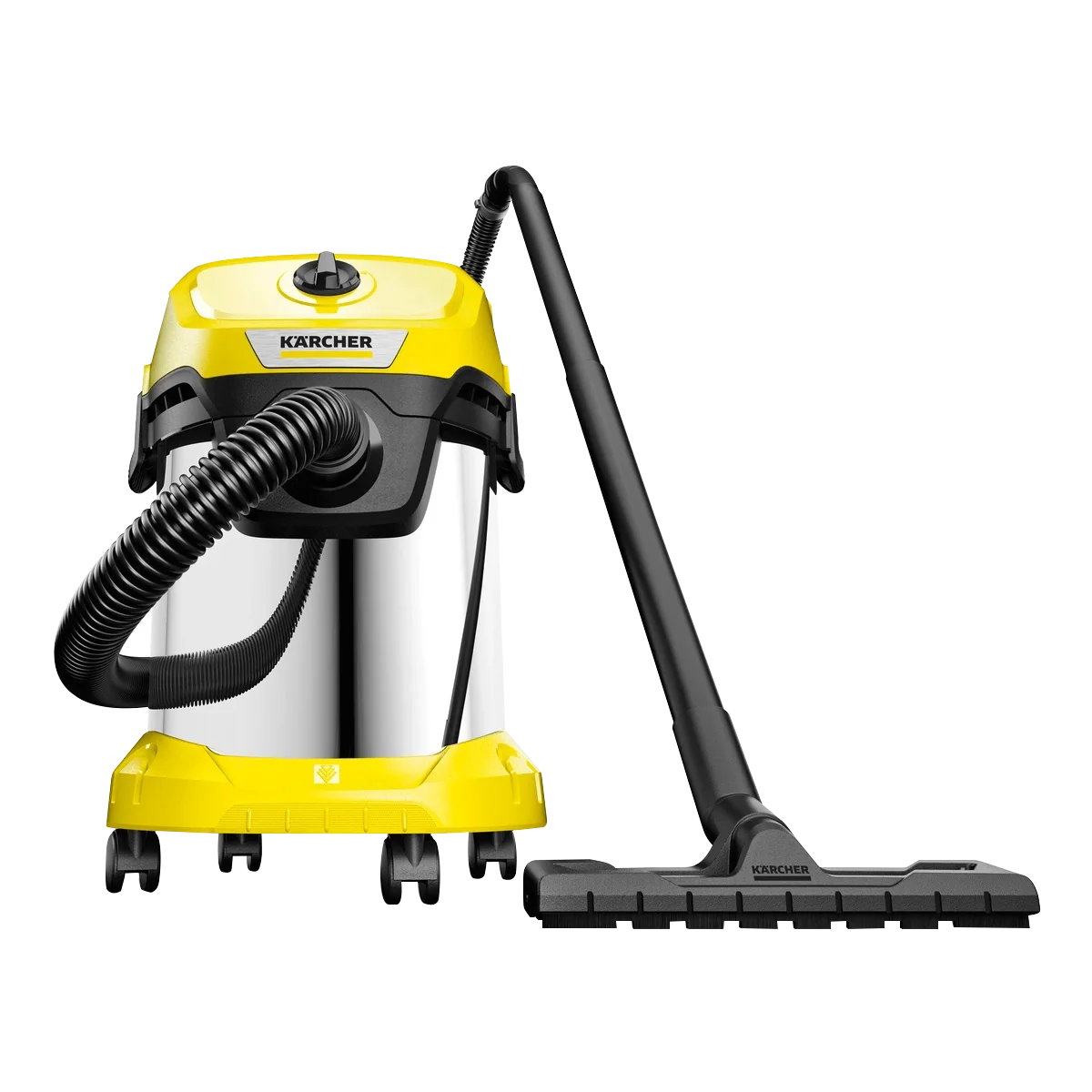 مكنسة برميل كارشر للجاف والرطب بسعة 17 لتر تتميز بخاصية نفخ الهواء ووعاء ستانلس ستيل | Karcher