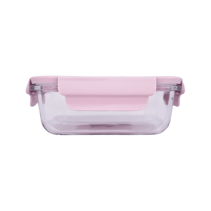 وعاء تخزين طعام زجاجي مستطيل