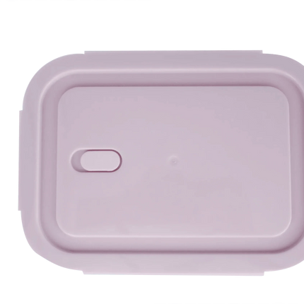 وعاء تخزين طعام زجاجي مستطيل