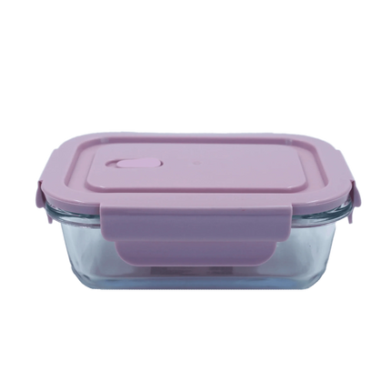 وعاء تخزين طعام زجاجي مستطيل