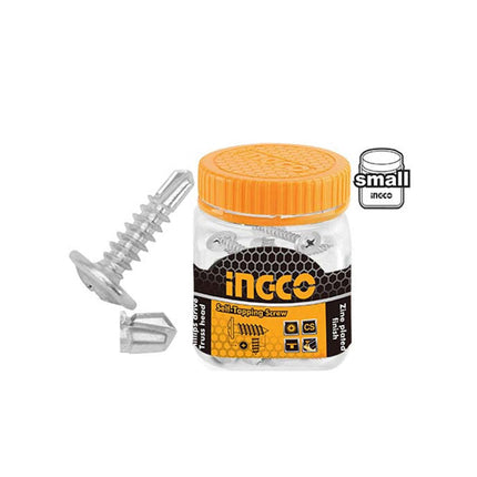 براغي صاج انكو INGCO ذاتية السحب (Self-Tapping) مقاس ST4.2x25mm مطلي بالزنك - 180 قطعة