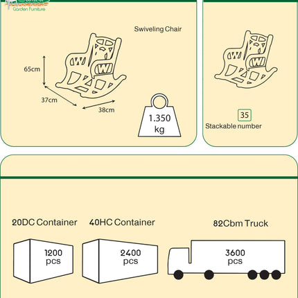 كرسي هزاز ممتع للأطفال بألوان مرحة لغرف اللعب من سامبا