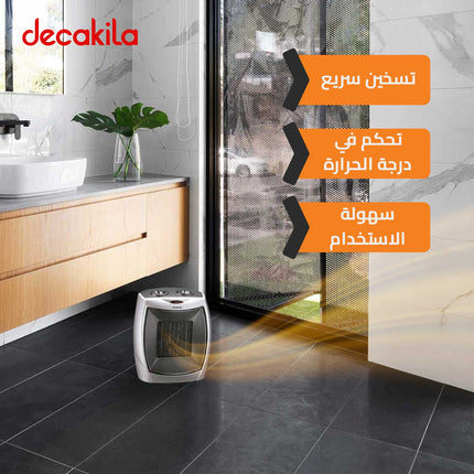 Dhakaila Portable Ceramic Electric Heater with 3 Heat Settings, Tip-Over and Overheat Protection