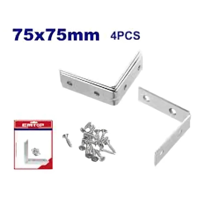 زوايا تثبيت 7.5×7.5 – طقم 4 قطع   EMTOP EMCY2K75
