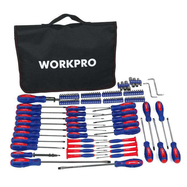 WORKPRO طقم مفكات ١٣٠ قطعة بحقيبة حمل