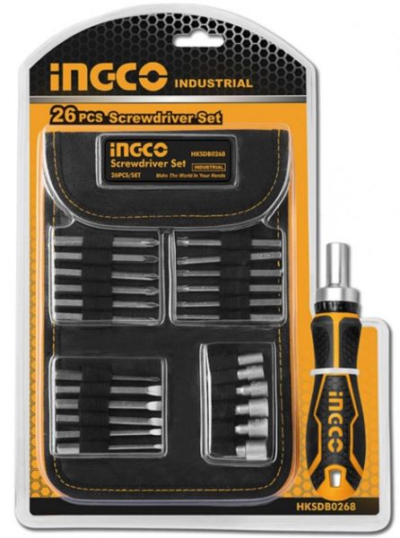 Ingco 26-piece ratcheting screwdriver set