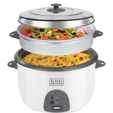 طباخ أرز بلاك أند ديكر غير لاصق مع قدر بخار 4.5لتر 2 في1