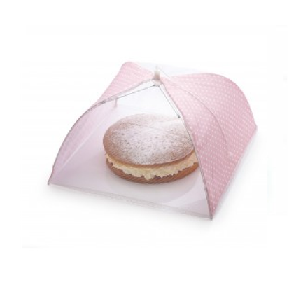 Lily's Home Kitchen craft Sweetly Does It Umbrella Food Cover - Pink and White Polka 41cm