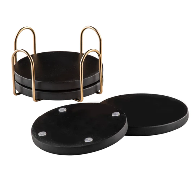 ORSON BLACK 4PK COASTER SET