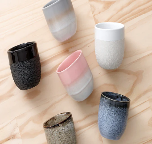 CAFE TEXTURED WHITE TUMBLER