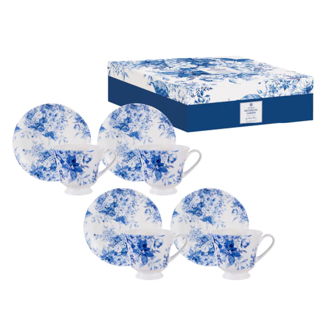 طقم أكواب وصحون بيضاء للحديقة الإقليمية مكونة من 4 قطع