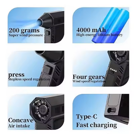 بلور هواء محمول عالي الجودة – ميني تربو جيت فان (قابل للشحن)