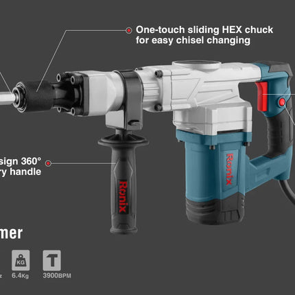 5.5kg 1100W Demolition Hammer by RONIX