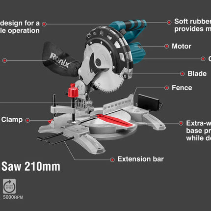 منشار ذيل RONIX 5100 210mm 1450w